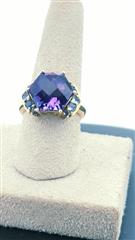 Amethyst Lady's Stone Ring 14K Yellow Gold 5g Size:6
